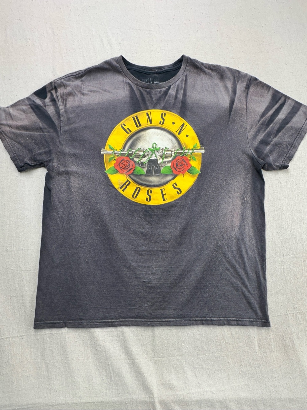 Guns N Roses 2XL Band T Shirt Distressed Sun Faded Bleached Rock Tee (e)